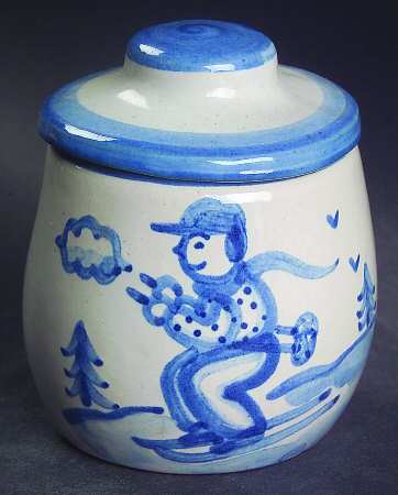 Skier Sugar Bowl & Lid