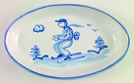 Skier 11" Oval Serving Platter