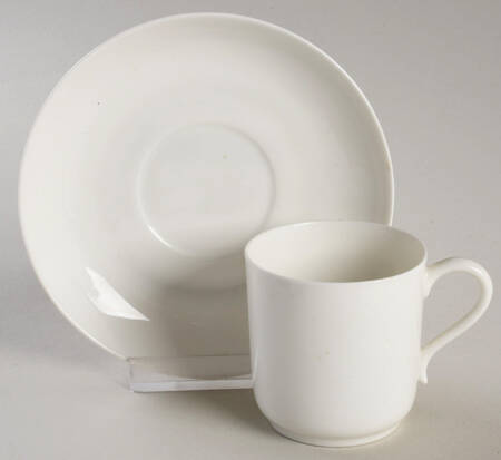 Anmut White Flat Demitasse Cup & Saucer Set