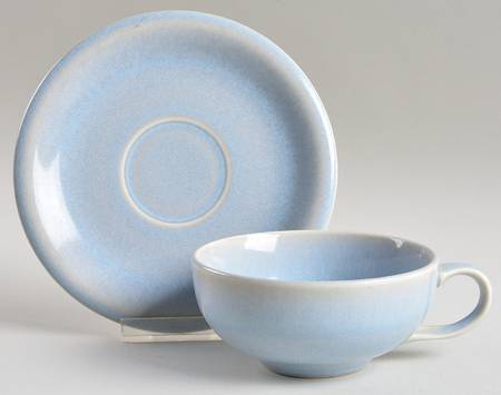 Forecast Blue (Azure Blue) Flat Cup & Saucer Set