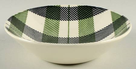 Highland Plaid (Green Black) Fruit/Dessert (Sauce) Bowl