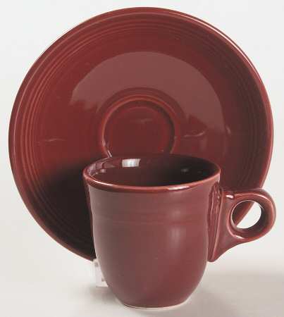 Fiesta Cinnabar (Intro 2000) Flat Demitasse Cup & Saucer Set