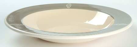 HNY1 Gray Large Rim Soup Bowl