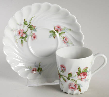 Julia (Blue Backstamp) Flat Demitasse Cup & Saucer Set