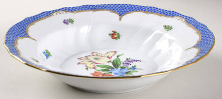 Printemps Blue Border Large Rim Soup Bowl