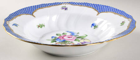 Printemps Blue Border Large Rim Soup Bowl