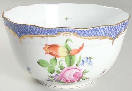 Printemps Blue Border 7" Round Vegetable Bowl