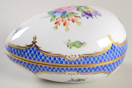 Printemps Blue Border Egg Box & Lid