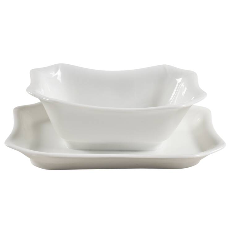 Schleiger 1118 Gravy Boat with Attached Underplate