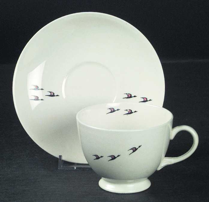 HLC1944 Footed Cup & Saucer Set by Homer Laughlin 