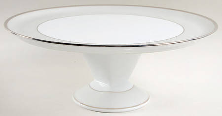 Clair de Lune (No Arches, Gray Matte Rim) 12" Diameter Pedestal Cake Stand