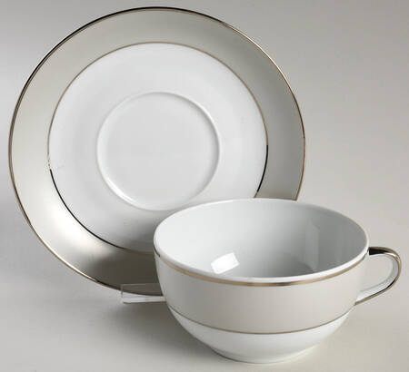 Clair de Lune (No Arches, Gray Matte Rim) Cappuccino Cup & Saucer Set