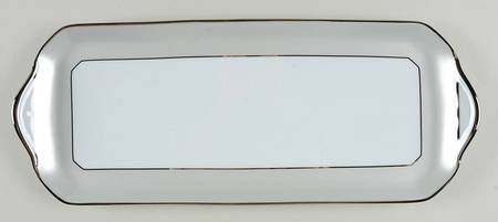 Clair de Lune (No Arches, Gray Matte Rim) Oblong Cake Plate