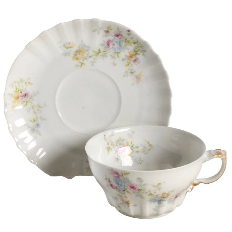 Schleiger 838a Flat Cup & Saucer Set by Haviland
