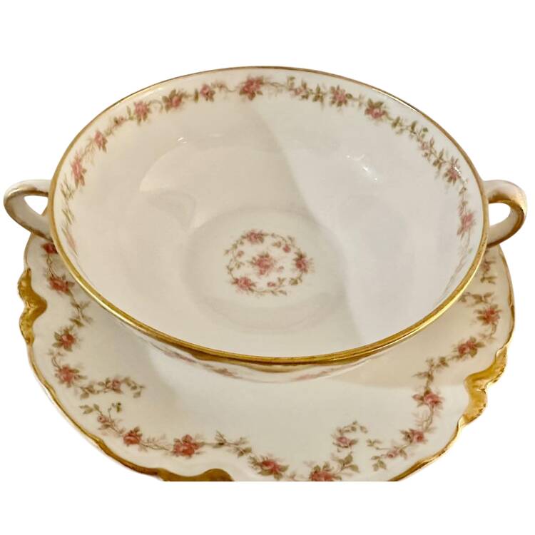 Schleiger 951 Flat Cream Soup Bowl & Saucer Set