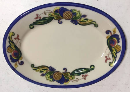 Rosemaling Blue 9" Oval Serving Platter