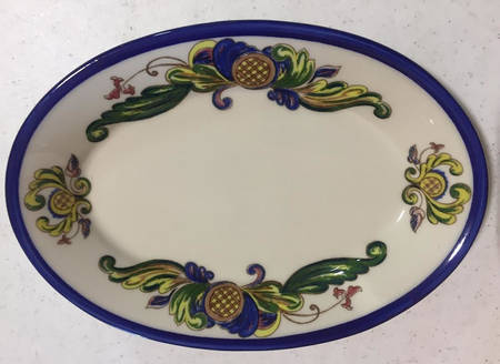 Rosemaling Blue 8" Oval Serving Platter