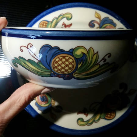 Rosemaling Blue Fruit/Dessert (Sauce) Bowl