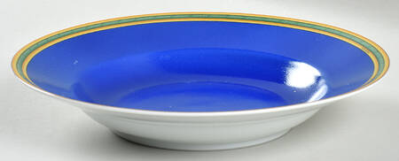 Toucans Blue Large Rim Soup Bowl
