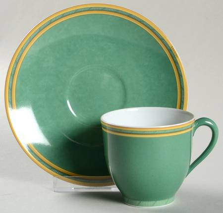 Toucans Green Flat Demitasse Cup & Saucer Set