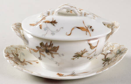 Schleiger 1154i Oval Mustard W/Lid & Attached Underplate
