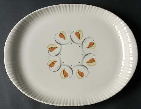 Leaf Swirl 13" Oval Serving Platter