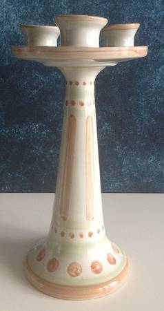 Pear and Grape Pink Three Light Candlestick