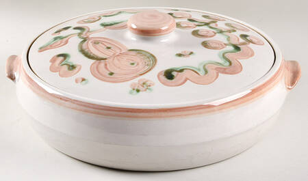 Pear and Grape Pink 4 Quart Round Covered Casserole