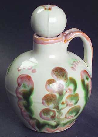 Pear and Grape Pink Vinegar Cruet and Stopper