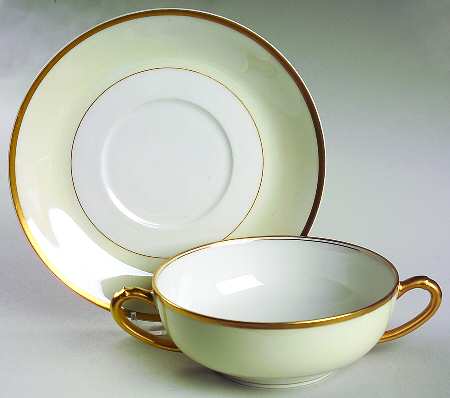 H1469 Flat Cream Soup Bowl & Saucer Set