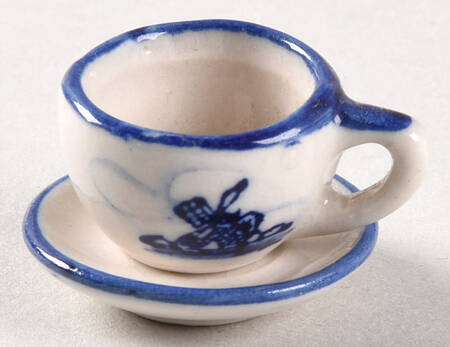Delfts Blue Miniature Cup and Saucer Set