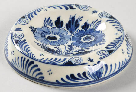 Delfts Blue 3 Slot Round Ashtray