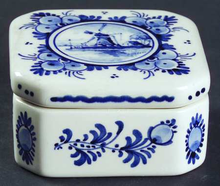 Delfts Blue Square Box with Lid