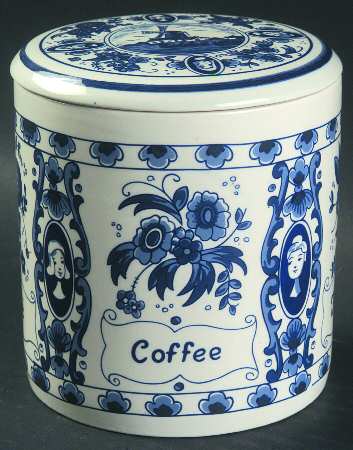 Delfts Blue Coffee Canister & Lid