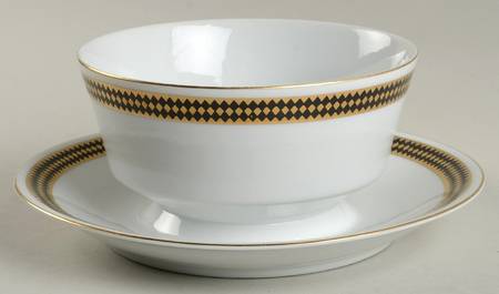 Romanesque Gravy Boat with Attached Underplate
