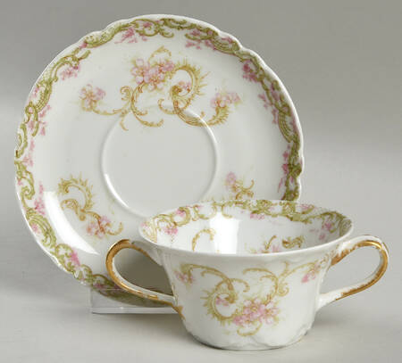 Schleiger 910d Bouillon Cup & Saucer by Haviland