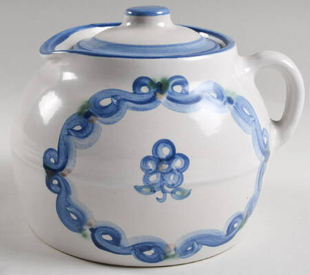 Bluette Bean Pot & Lid by M A Hadley