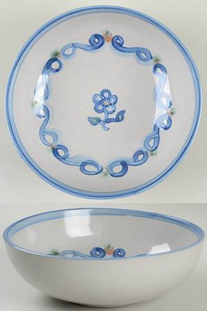 Bluette 8" Round Vegetable Bowl by M A Hadley