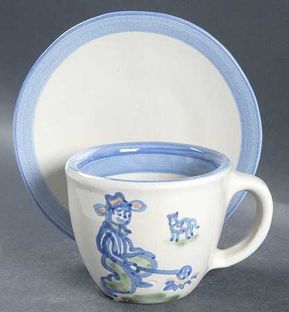 Cowboy Flat Cup & Saucer Set