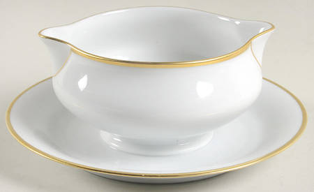 Orsay Gold Gravy Boat with Attached Underplate