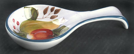 Black Forest Fruits Spoon Rest/Holder (Holds 1 Spoon) by Heritage Mint