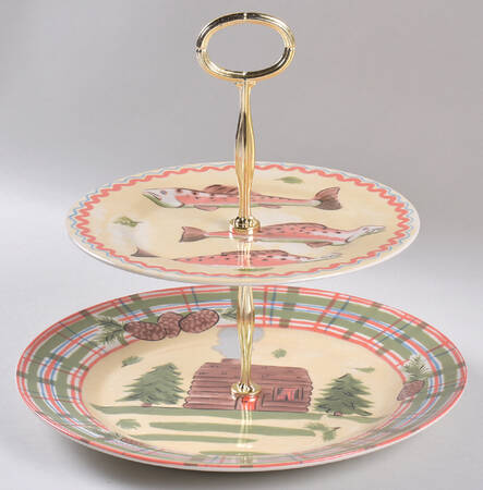 Northwoods 6 5/8"-10"  2 Tiered Serving Tray (Dp, Sp) HC