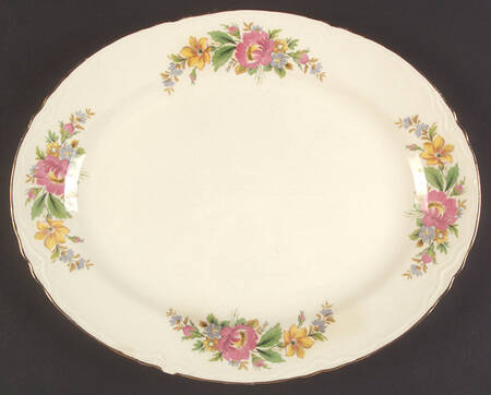 Spring Wreath 11" Oval Serving Platter