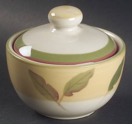Spring Leaves Sugar Bowl & Lid