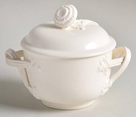 Creamware Solid Sugar Bowl & Lid