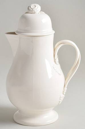 Creamware Solid Coffee Pot & Lid