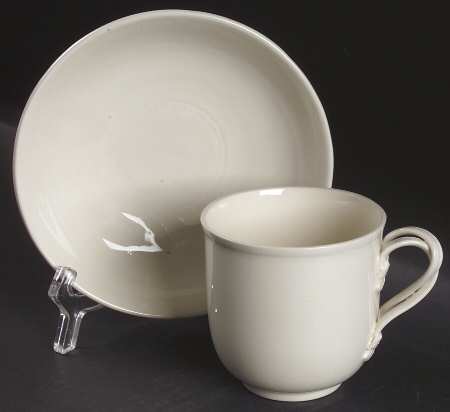 Creamware Solid Chocolate Cup & Saucer Set