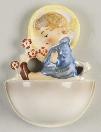 Child with Flowers Holy Water Font Tm6--Holy Water Font, Child With Flowers - Boxed