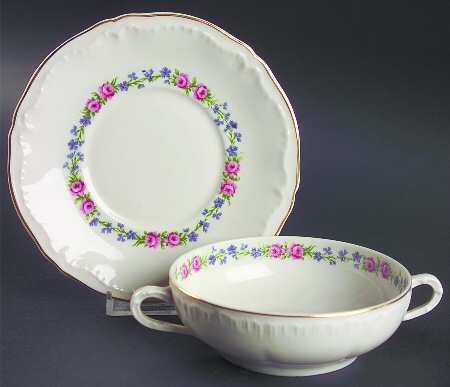 Nancy Flat Cream Soup Bowl & Saucer Set
