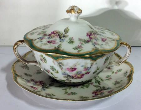 H1802 Cream Soup Bowl & Saucer Set with Lid